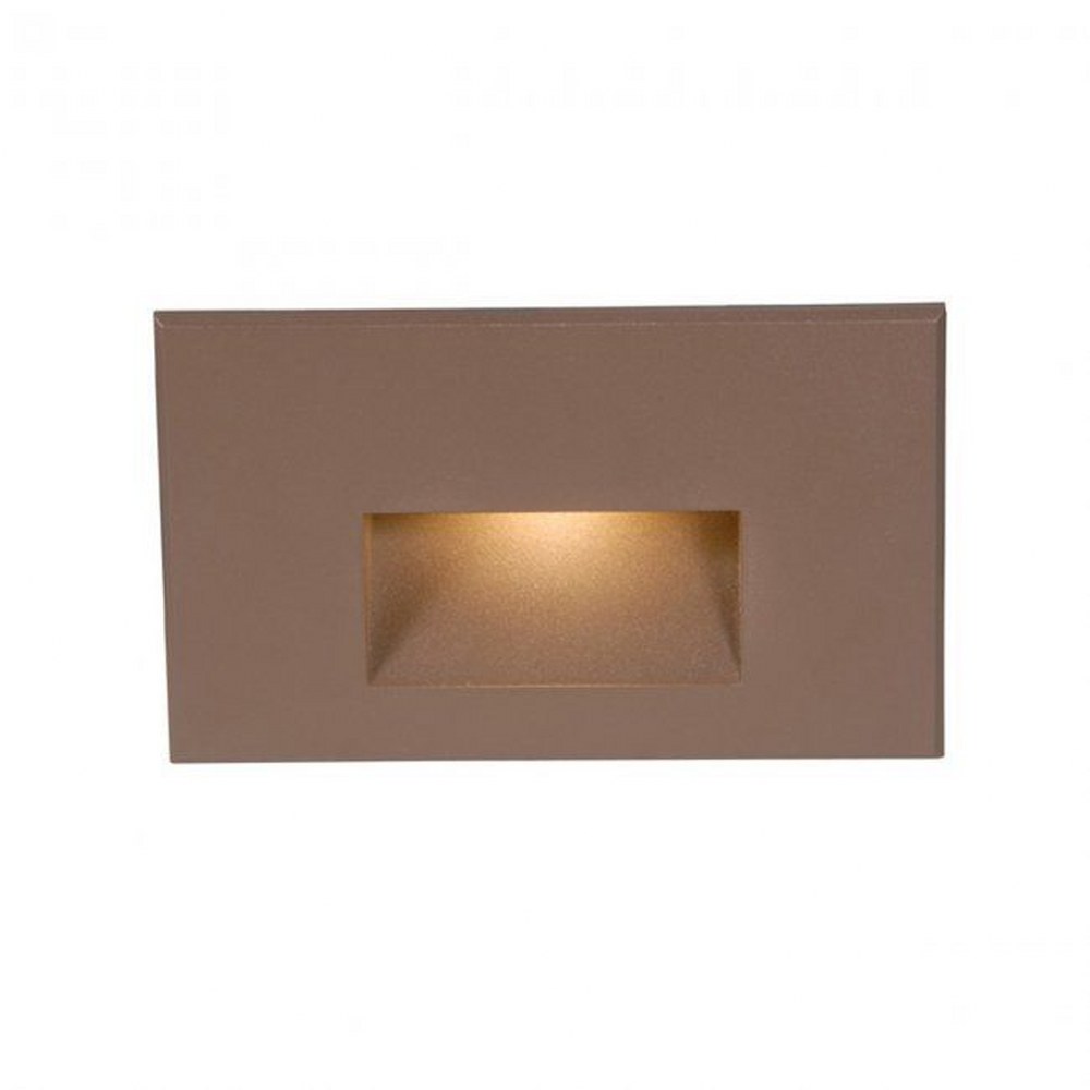 WAC Lighting-WL-LED100-AM-BZ-3.9W 1 LED Rectangular Scoop Step Light-5 Inches Wide by 3 Inches High Bronze Amber White Finish with Amber Glass