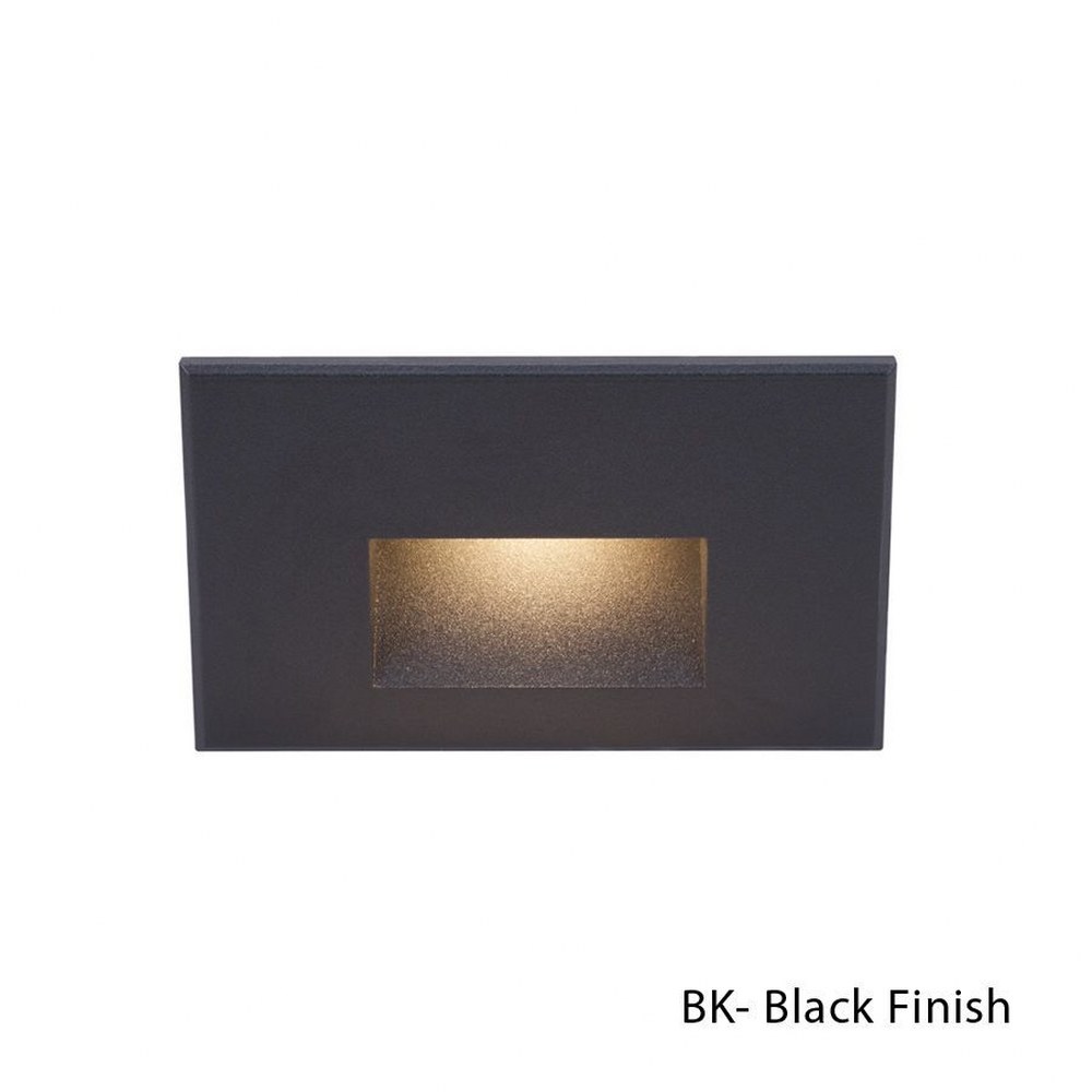 WAC Lighting-WL-LED100-C-BK-3.9W 1 LED Rectangular Scoop Step Light-5 Inches Wide by 3 Inches High Black Clear White Finish with Amber Glass