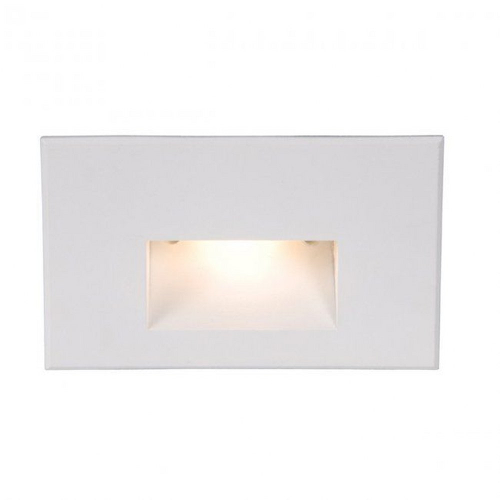 WAC Lighting-WL-LED100-C-WT-3.9W 1 LED Rectangular Scoop Step Light-5 Inches Wide by 3 Inches High White Clear White Finish with Amber Glass