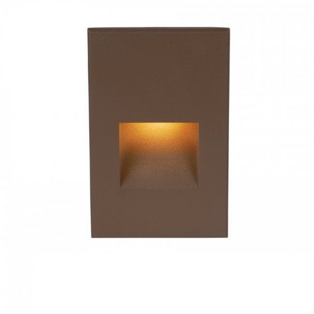 WAC Lighting-WL-LED200-AM-BZ-3.9W 1 LED Vertical Scoop Step Light-3 Inches Wide by 5 Inches High Bronze Amber White Finish with Amber Glass