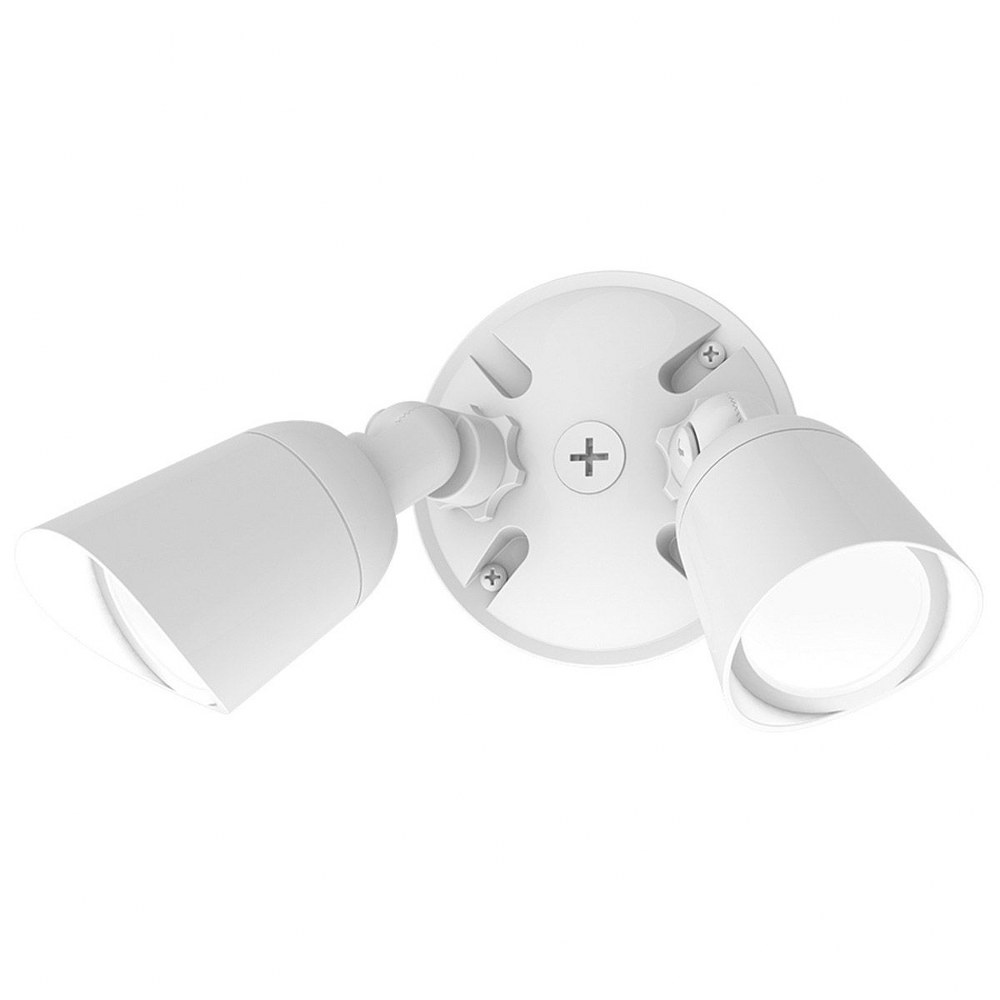 WAC Lighting-WP-LED430-30-AWT-Endurance-30W 2 LED Double Spot light in Contemporary Style-6.5 Inches Wide by 12.5 Inches High 3000 White Black Finish with White Glass