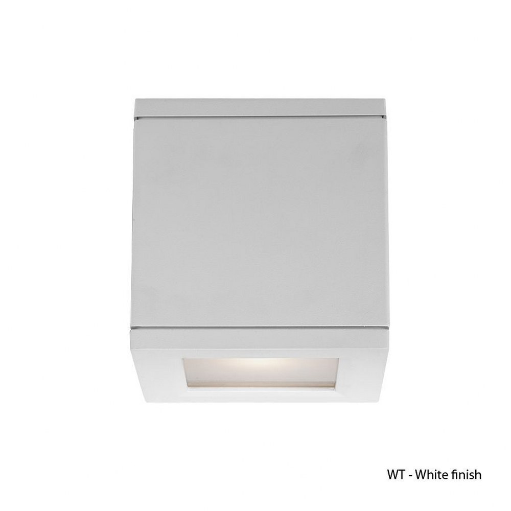 WAC Lighting-WS-W2505-WT-Rubix-30W 2 LED Outdoor Wall Mount-6.5 Inches Wide by 5 Inches High White  White Finish with Etched Glass