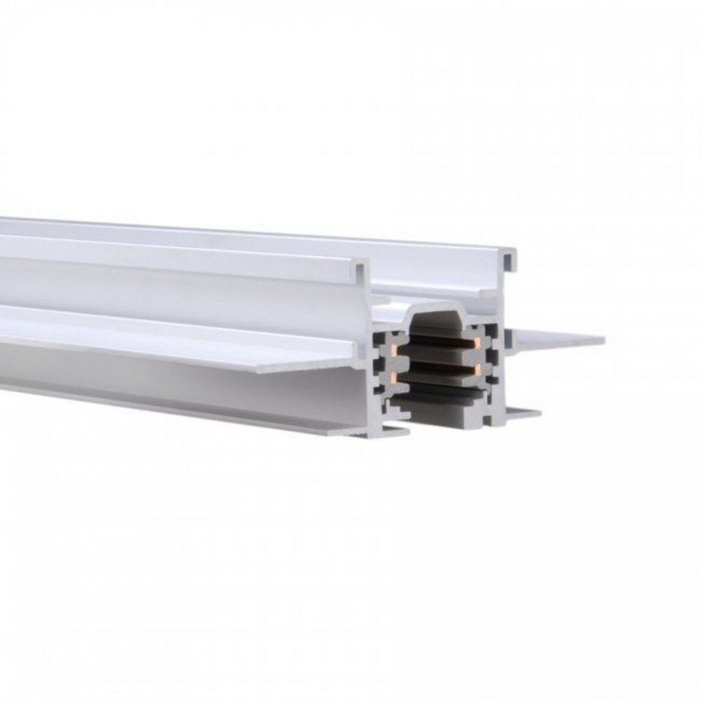 WAC Lighting-WT12-RT-WT-Accessory-120V Flangled 2-Circuit Recessed Track-2.44 Inches Wide by 1.63 Inches High White  White Finish