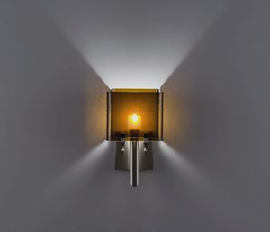 WPT Design-Dessy1/6-D-AM/AM-Dessy 1/6 - One Light Wall Sconce Stainless Steel Front Amber/Back Amber Stainless Steel Finish