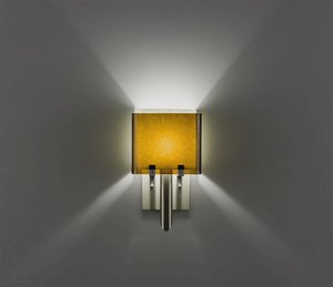 WPT Design-Dessy1/6-D-AM/SN-Dessy 1/6 - One Light Wall Sconce  Front Amber/Back Snow Stainless Steel Finish