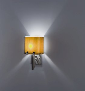 WPT Design-Dessy1/6-D-AM/WH-Dessy 1/6 - One Light Wall Sconce  Front Amber/Back White Stainless Steel Finish
