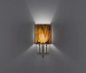 WPT Design-Dessy1/8-D-RB/SN-Dessy 1/8 - One Light Wall Sconce  Front Rootbeer/Back Snow Stainless Steel Finish