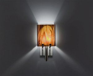 WPT Design-Dessy1/8-D-RB/WH-Dessy 1/8 - One Light Wall Sconce  Front Rootbeer/Back White Stainless Steel Finish