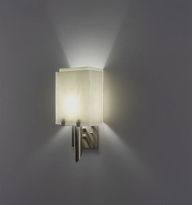 WPT Design-Dessy1/8-D-WH/SN-Dessy 1/8 - One Light Wall Sconce  Front White/Back Snow Stainless Steel Finish