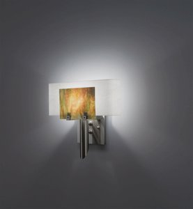 WPT Design-Dessy1-MD/CVWH-Dessy 1 - One Light Wall Sconce Stainless Steel Front Meadow/Curved Back White Stainless Steel Finish