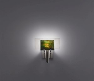 WPT Design-Dessy1-MD/FLWH-Dessy 1 - One Light Wall Sconce Stainless Steel Front Meadow/Flat Back White Stainless Steel Finish