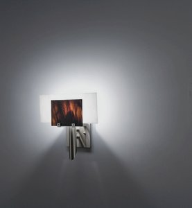 WPT Design-Dessy1-RB/FLWH-Dessy 1 - One Light Wall Sconce Stainless Steel Front Rootbeer/Flat Back White Stainless Steel Finish