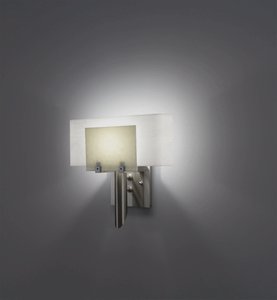 WPT Design-Dessy1-SN/CVWH-Dessy 1 - One Light Wall Sconce Stainless Steel Front Snow/Curved Back White Stainless Steel Finish