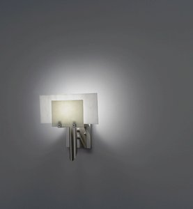 WPT Design-Dessy1-SN/FLWH-Dessy 1 - One Light Wall Sconce Stainless Steel Front Snow/Flat Back White Stainless Steel Finish