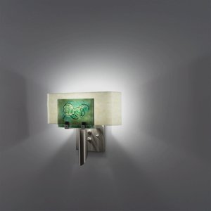 WPT Design-Dessy1-WG/CVSN-Dessy 1 - One Light Wall Sconce  Wired Green/Curved Back Snow Stainless Steel Finish