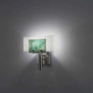 WPT Design-Dessy1-WG/CVWH-Dessy 1 - One Light Wall Sconce  Wired Green/Curved Back White Stainless Steel Finish