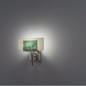 WPT Design-Dessy1-WG/FLSN-Dessy 1 - One Light Wall Sconce  Wired Green/Flat Back Snow Stainless Steel Finish
