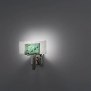 WPT Design-Dessy1-WG/FLWH-Dessy 1 - One Light Wall Sconce  Wired Green/Flat Back White Stainless Steel Finish