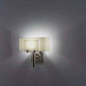 WPT Design-Dessy1-WH/CVSN-Dessy 1 - One Light Wall Sconce  Front White/Curved Back Snow Stainless Steel Finish