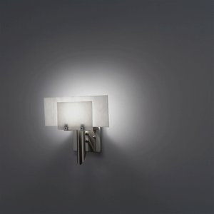WPT Design-Dessy1-WH/FLWH-Dessy 1 - One Light Wall Sconce  Front White/Flat Back White Stainless Steel Finish