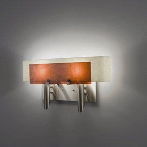 WPT Design-Dessy2-AM/CVSN-Dessy 2 - Two Light Wall Sconce  Front Amber/Curved Back Snow Stainless Steel Finish