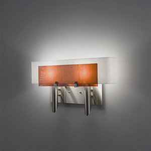 WPT Design-Dessy2-AM/CVWH-Dessy 2 - Two Light Wall Sconce  Front Amber/Curved Back White Stainless Steel Finish
