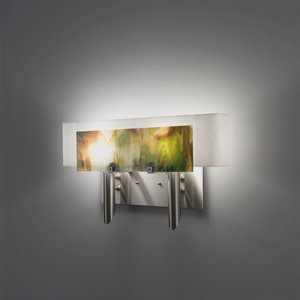 WPT Design-Dessy2-MD/CVWH-Dessy 2 - Two Light Wall Sconce  Front Meadow/Curved Back White Stainless Steel Finish