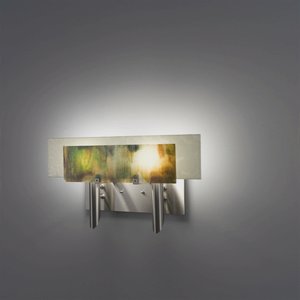 WPT Design-Dessy2-MD/FLSN-Dessy 2 - Two Light Wall Sconce  Front Meadow/Flat Back Snow Stainless Steel Finish