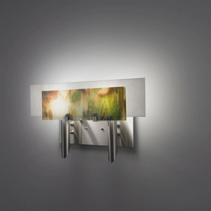 WPT Design-Dessy2-MD/FLWH-Dessy 2 - Two Light Wall Sconce  Front Meadow/Flat Back White Stainless Steel Finish
