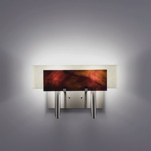 WPT Design-Dessy2-RB/CVSN-Dessy 2 - Two Light Wall Sconce  Front Rootbeer/Curved Back Sno Stainless Steel Finish