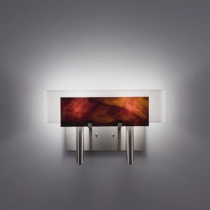 WPT Design-Dessy2-RB/CVWH-Dessy 2 - Two Light Wall Sconce  Front Rootbeer/Curved Back Whi Stainless Steel Finish