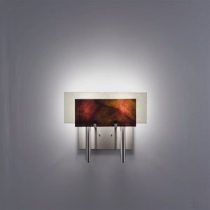 WPT Design-Dessy2-RB/FLSN-Dessy 2 - Two Light Wall Sconce  Front Rootbeer/Flat Back Snow Stainless Steel Finish