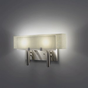 WPT Design-Dessy2-WH/CVSN-Dessy 2 - Two Light Wall Sconce  Front White/Curved Back Snow Stainless Steel Finish