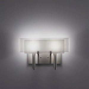 WPT Design-Dessy2-WH/CVWH-Dessy 2 - Two Light Wall Sconce  Front White/Curved Back White Stainless Steel Finish