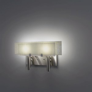 WPT Design-Dessy2-WH/FLSN-Dessy 2 - Two Light Wall Sconce  Front White/Flat Back Snow Stainless Steel Finish