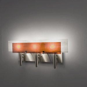 WPT Design-Dessy3-AM/FLWH-Dessy 3 - Three Light Wall Sconce Stainless Steel Front Amber/Flat Back White Stainless Steel Finish