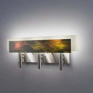 WPT Design-Dessy3-MD/CVSN-Dessy 3 - Three Light Wall Sconce Stainless Steel Front Meadow/Curved Back Snow Stainless Steel Finish