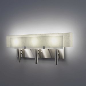 WPT Design-Dessy3-WH/CVSN-Dessy 3 - Three Light Wall Sconce Stainless Steel Front White/Curved Back Snow Stainless Steel Finish