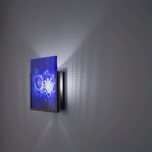 WPT Design-FN1-BZ-WB-F/N 1 - One Light Wall Sconce Bronze Wired Blue/Flat Back White Stainless Steel Finish