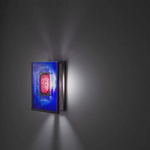 WPT Design-FN2IO-BZ-RWB-F/N 2IO - One Light Wall Sconce Bronze Red Window Blue Silver Finish