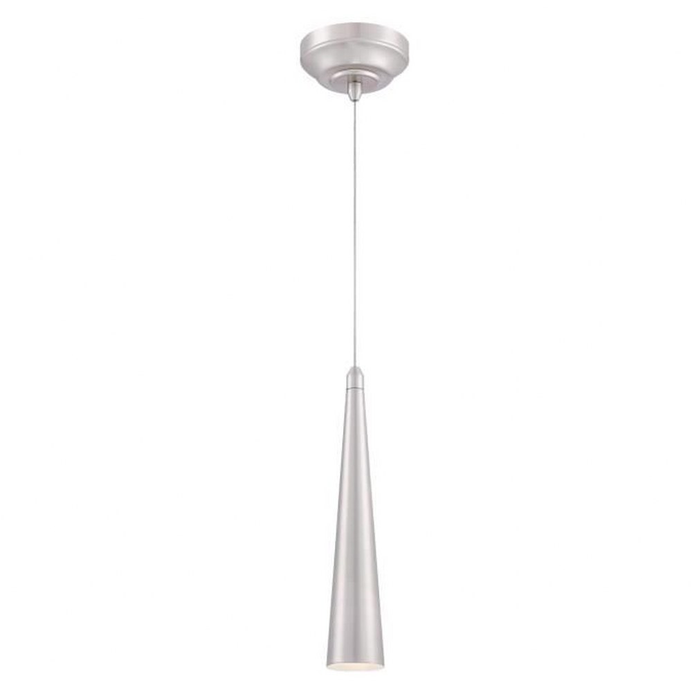 Westinghouse Lighting-6111200-Carney - 13 Inch 7.5W 1 LED Mini Pendant Brushed Nickel Finish with Metal Shade