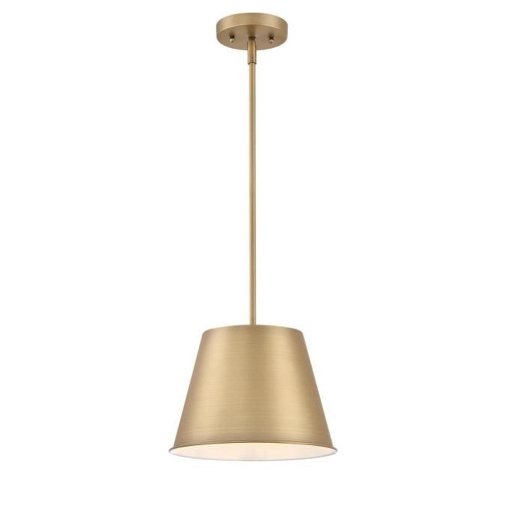 Westinghouse Lighting-6111500-Derose - 1 Light Pendant Brushed Brass Finish with Metal Shade