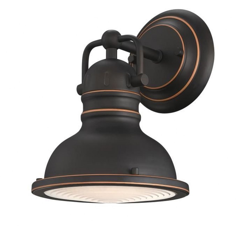 Westinghouse Lighting-6116100-Boswell - 1 Light Wall Sconce In Vintage Style-10 Inches Tall and 7 Inches Wide Oil Rubbed Bronze/Highlights Finish with Frosted Prismatic Acrylic Glass