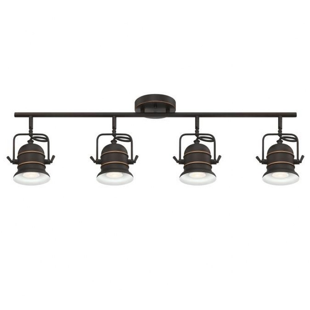 Westinghouse Lighting-6116800-Boswell - 4 Light Track Light In Vintage Style-10.25 Inches Tall and 36.5 Inches Wide Oil Rubbed Bronze/Highlights Finish with Metal Shade