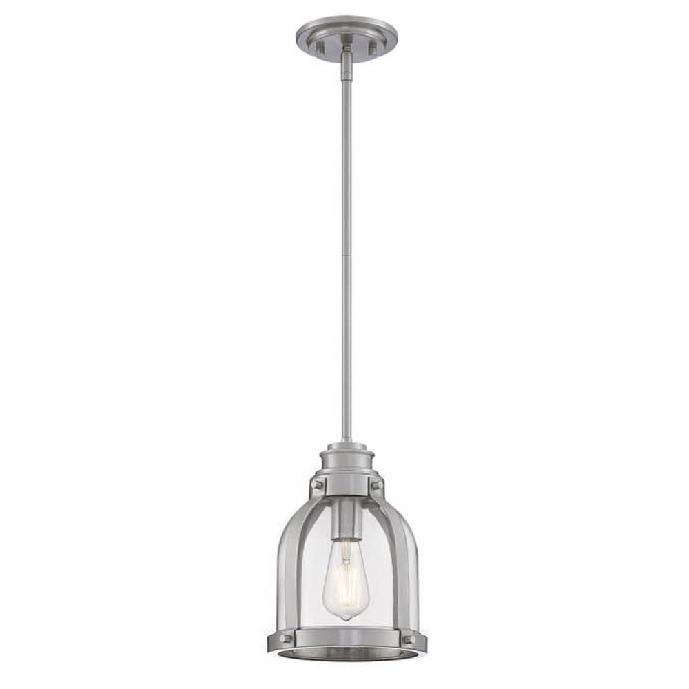 Westinghouse Lighting-6117800-Cindy - 1 Light Mini Pendant In Vintage Style-11 Inches Tall and 8.5 Inches Wide Brushed Nickel Finish with Clear Glass
