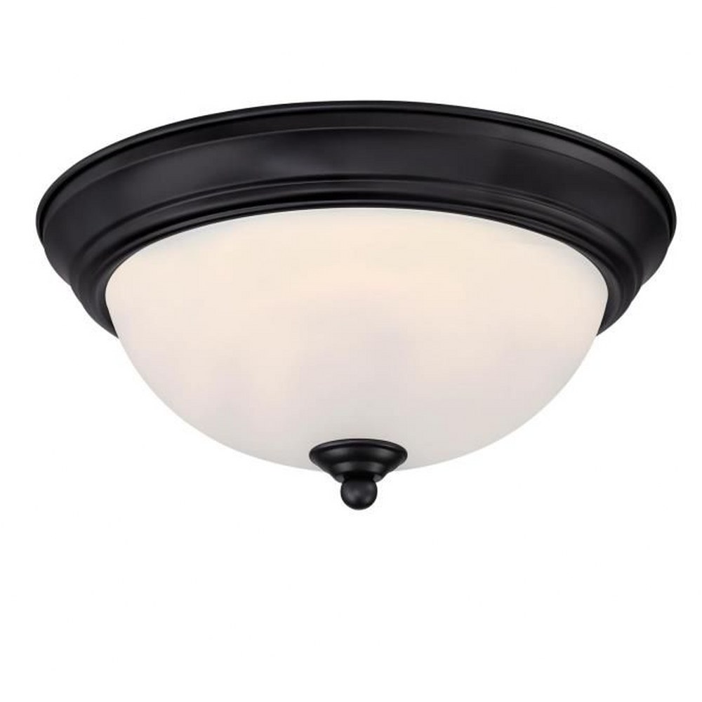 Westinghouse Lighting-6118600-15W 1 LED Flush Mount In Traditional Style-4.75 Inches Tall and 11 Inches Wide Matte Black Finish with Frosted Glass