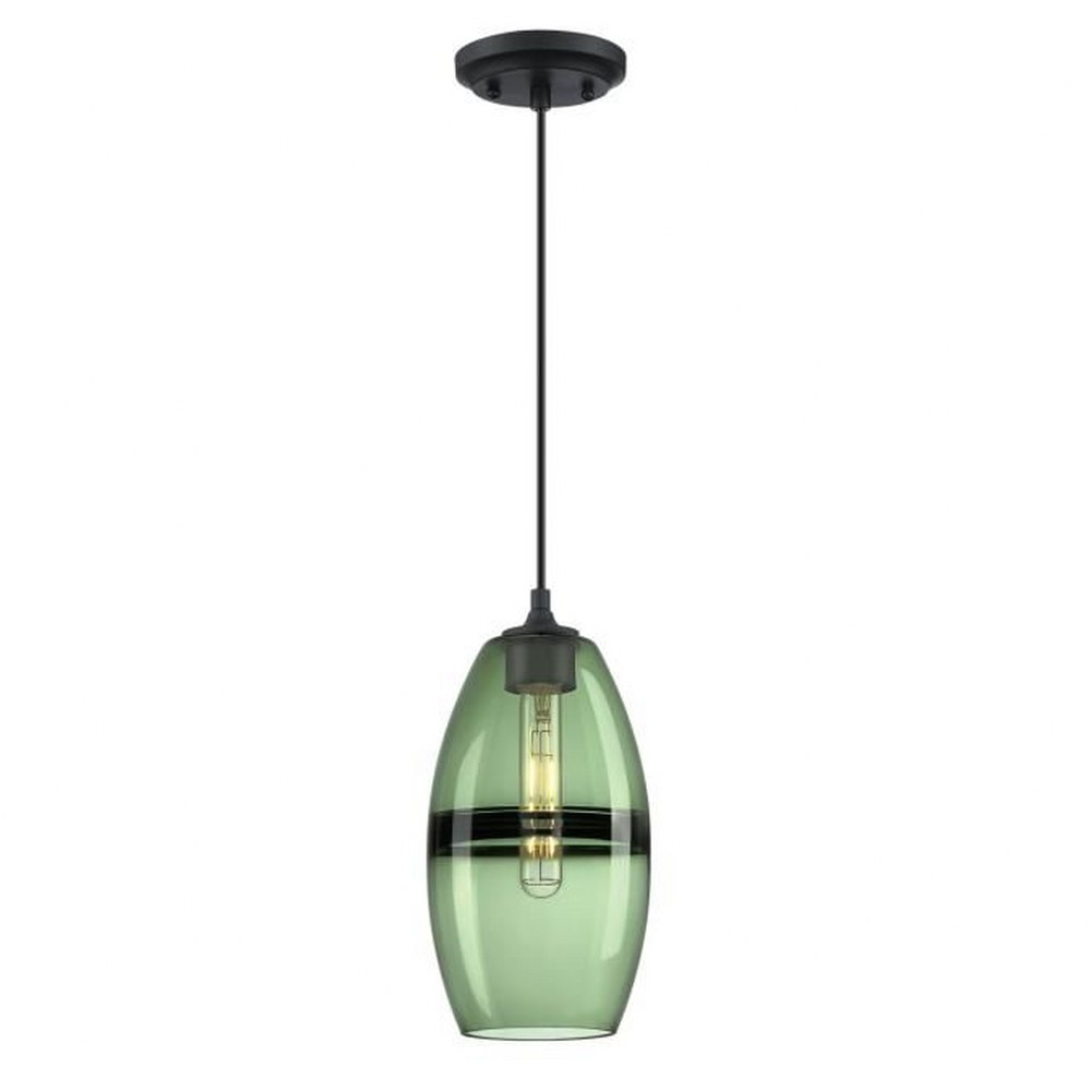 Westinghouse Lighting-6118800-Soren - 1 Light Mini Pendant In Contemporary Style-13 Inches Tall and 6.5 Inches Wide Matte Black Brushed Nickel Finish