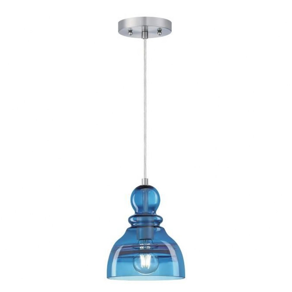 Westinghouse Lighting-6119000-Fiona - 1 Light Mini Pendant In Traditional Style-9 Inches Tall and 7 Inches Wide Brushed Nickel Sapphire Brushed Nickel Finish