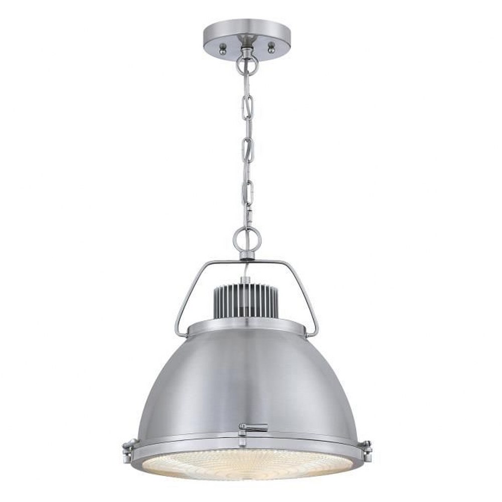 Westinghouse Lighting-6119400-Danzig - 1 Light Pendant In Vintage Style-14 Inches Tall and 13.25 Inches Wide Brushed Nickel Finish with Clear Prismatic Glass