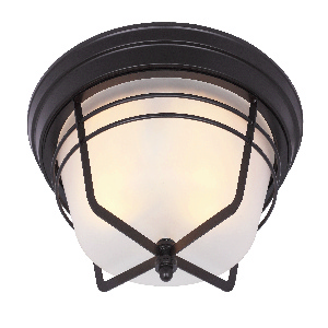 Westinghouse Lighting-6230300-Bonneville - Two Light Flush Mount   Weathered Bronze Finish with Frosted Glass